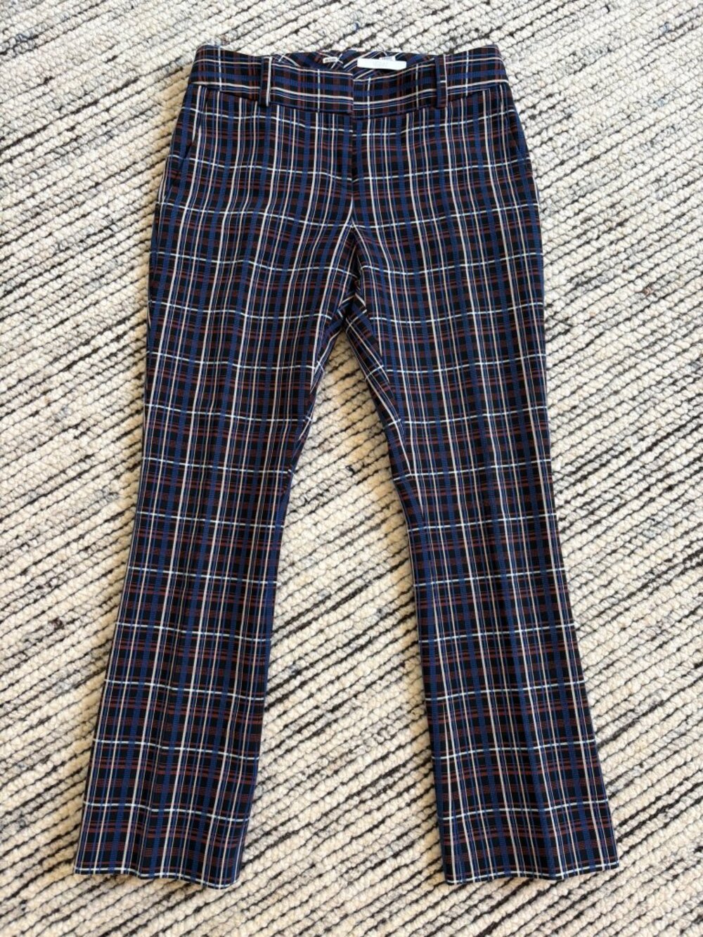 BOSS by Hugo Boss Flare Plaid Women's Trouser Pants (Size 2)